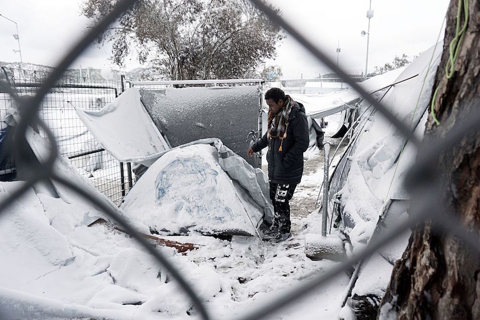 GREECE-EUROPE-MIGRANTS-WEATHER-SNOW