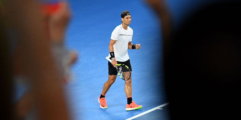 Rafael Nadal durante la semifinale contro Grigor Dimitrov. (Quinn Rooney/Getty Images)