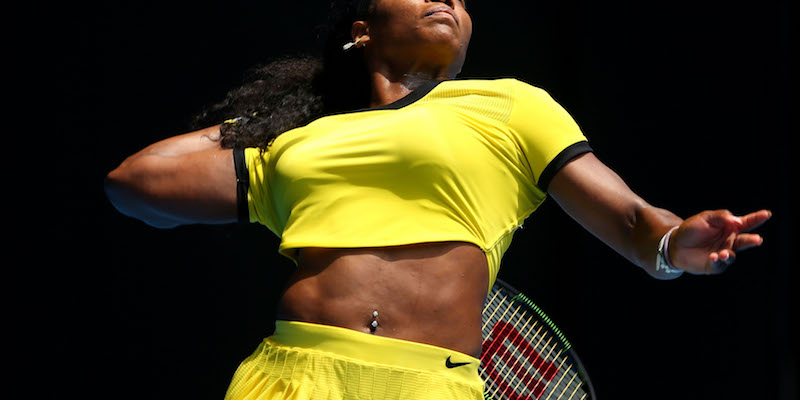 Serena Williams durante una partita degli Australian Open del 2016 (Quinn Rooney/Getty Images)
