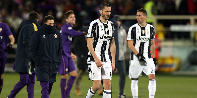 Leonardo Bonucci al termine di Fiorentina-Juventus (Getty Images)