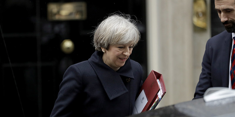 Theresa May gets (AP Photo/Matt Dunham)