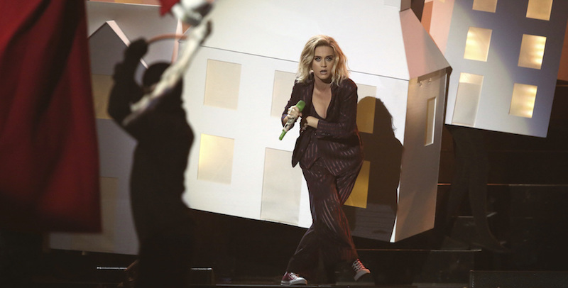 Katy Perry ai Brit Awards alla O2 Arena di Londra, 22 febbraio 2017
(Joel Ryan/Invision/AP)