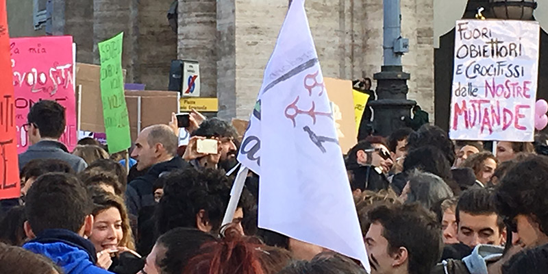 Manifestazione per la giornata internazionale contro la violenza di genere di "Non una di meno", Roma, 26 novembre 2016 