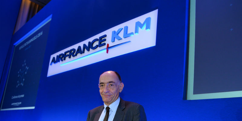  Il CEO di Air France Jean-Marc Janaillac a margine di una conferenza stampa sui risultati della società del 2016, il 16 febbraio 2017 a Parigi (ERIC PIERMONT/AFP/Getty Images)
