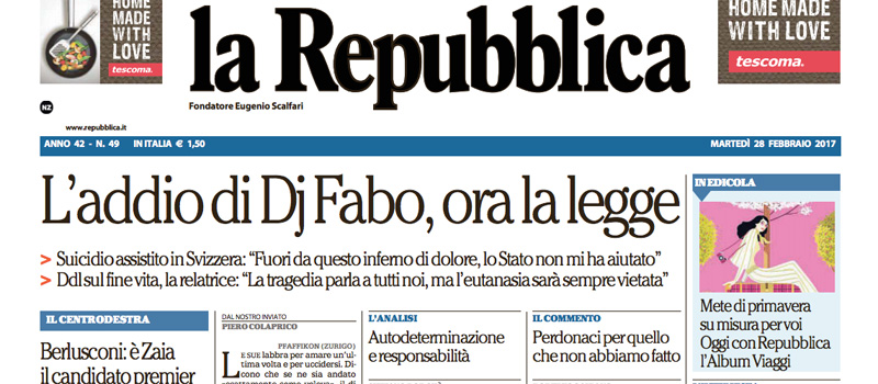 Le prime pagine di martedì 28 febbraio 2017
