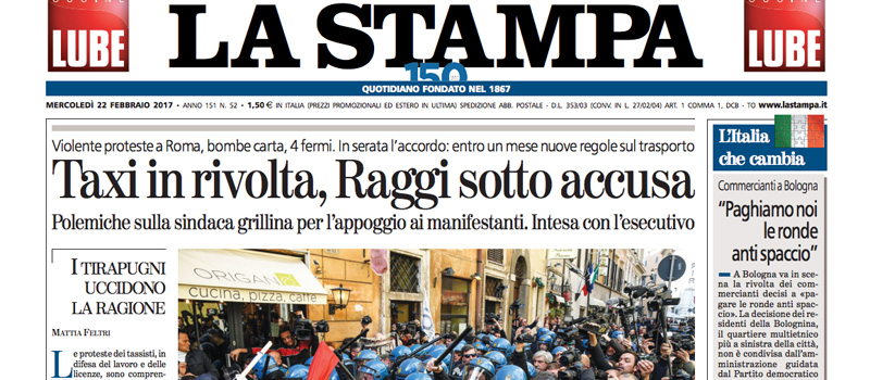 Le prime pagine di mercoledì 22 febbraio 2017