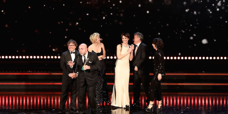 Il cast di La Pazza Gioia, premiato come miglior film ai David di Dontello, 
(Elisabetta Villa/Getty Images)