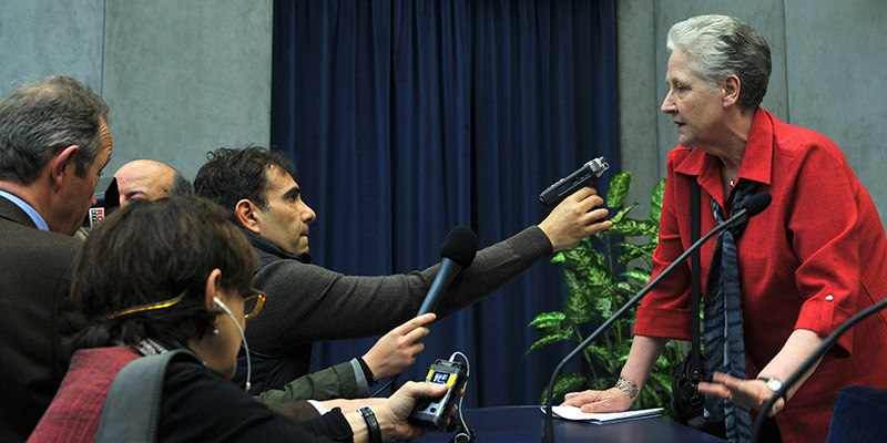 Marie Collins nel maggio del 2014 in Vaticano (TIZIANA FABI/AFP/Getty Images)