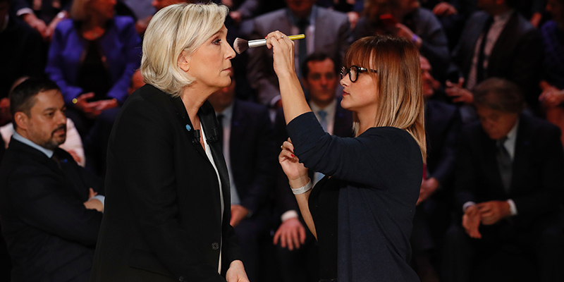 Marine Le Pen prima del dibattito (PATRICK KOVARIK/AFP/Getty Images)