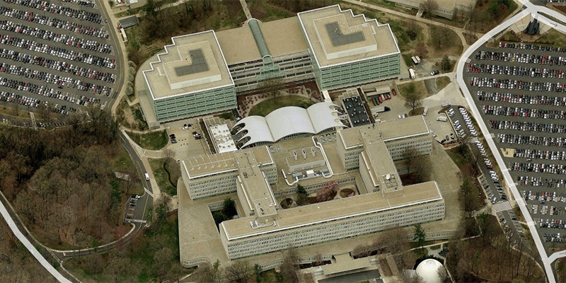 La sede della CIA a Langley, Virginia, Stati Uniti (Bing Maps)