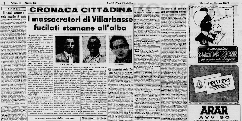 L'articolo della Stampa del 4 marzo 1947 sull'ultima esecuzione per crimini comuni mai avvenuta in Italia (Archivio La Stampa)