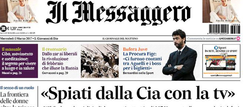 Le prime pagine di mercoledì 8 marzo 2017