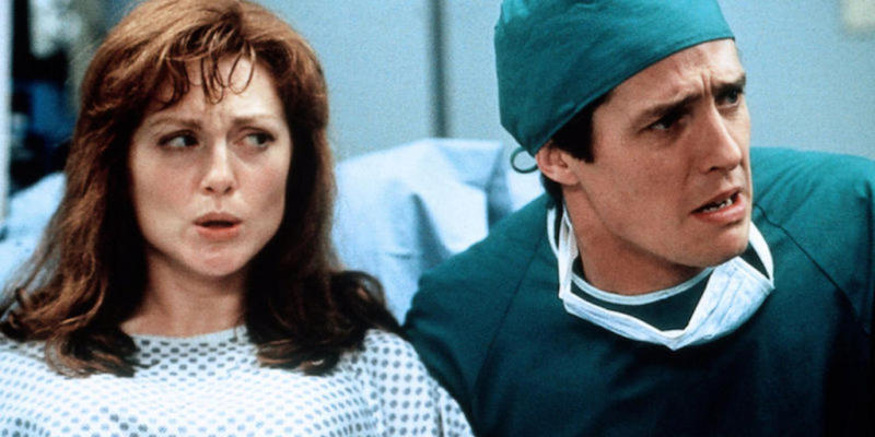 Da una scena del film "Nine Months - Imprevisti d'amore" (1995) con Julianne Moore e Hugh Grant