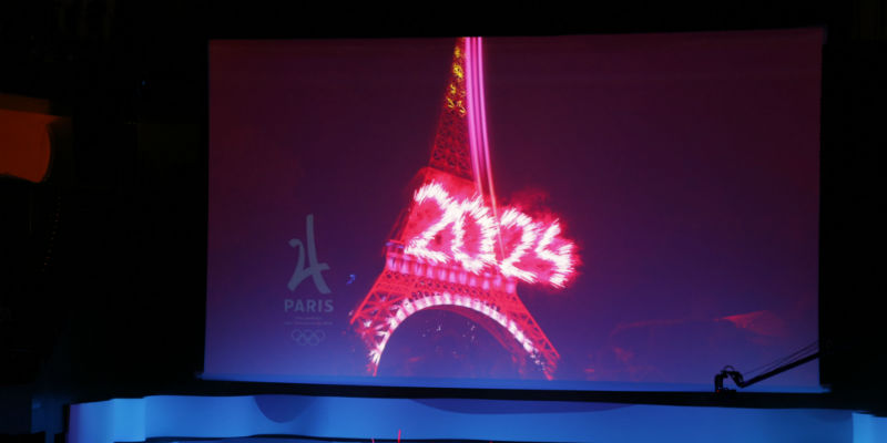 L'evento di presentazione della candidatura di Parigi alle Olimpiadi del 2024 a Parigi, il 17 febbraio 2016 (FRANCOIS GUILLOT/AFP/Getty Images)