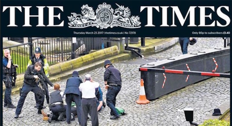 Le prime pagine dei giornali britannici sull’attentato a Londra