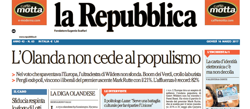 Le prime pagine di giovedì 16 marzo 2017