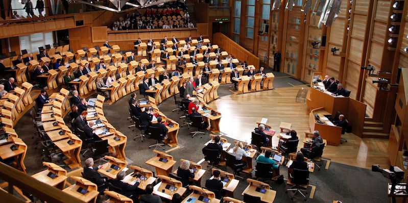 Il Parlamento scozzese, a Edimburgo (ANDREW COWAN/AFP/Getty Images)