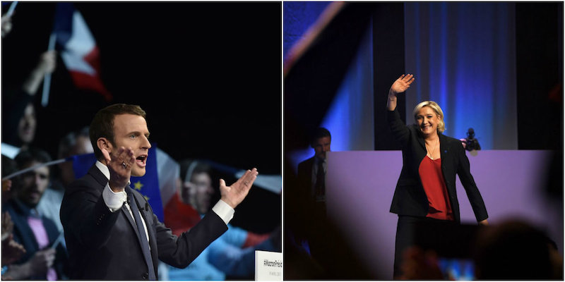 Emmanuel Macron (JEAN-SEBASTIEN EVRARD/AFP/Getty Images) e Marine Le Pen (ANNE-CHRISTINE POUJOULAT/AFP/Getty Images)