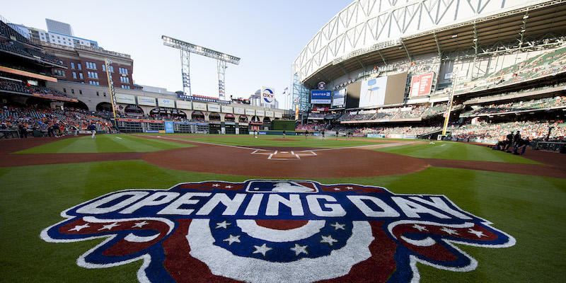 Il Minute Maid Park di Houston, in Texas, lo stadio degli Astros (Bob Levey/Getty Images)