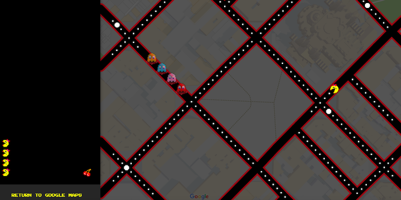 Oggi Google fa giocare a Pac-Man sulle sue mappe
