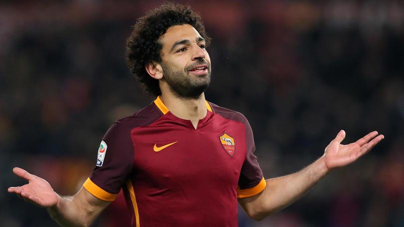 Roma's Mohamed Salah jubilates after scoring the goal of 4-1 during the Italian Serie A soccer match AS Roma vs ACF Fiorentina at Olimpico stadium in Rome, Italy, 04 March 2016. ANSA/ ALESSANDRO DI MEO