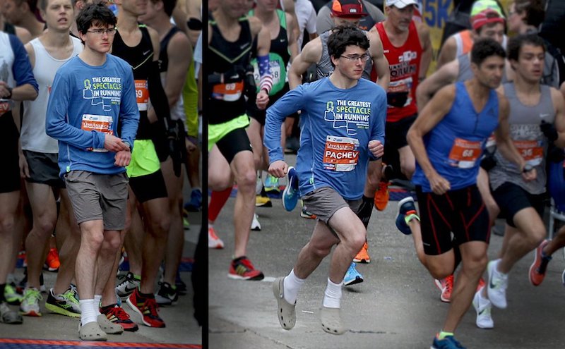 Un ragazzo ha corso una mezza maratona con le Crocs (e ha fatto un gran tempo) | Flashes Il Post