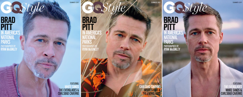 Le tre copertine su Brad Pitt sul prossimo numero di GQ