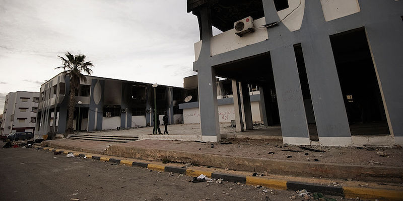 Un palazzo governativo nella città di Derna, in Libia (GIANLUIGI GUERCIA/AFP/Getty Images)