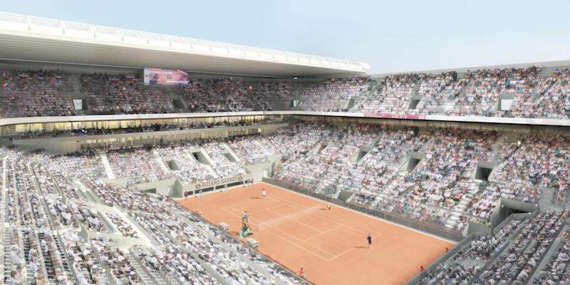 Il rendering del nuovo campo del Roland Garros (FFT / ACD Girardet et Associés / Daniel Vaniche et Associés) 