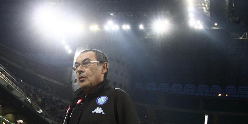 Maurizio Sarri a San Siro durante Inter-Napoli (LaPresse/Spada)