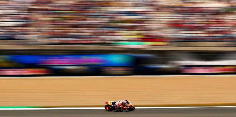 Lo spagnolo Dani Pedrosa durante le qualificazioni per la gara MotoGP a Jerez de la Frontera, in Spagna
(Dan Istitene/Getty Images)