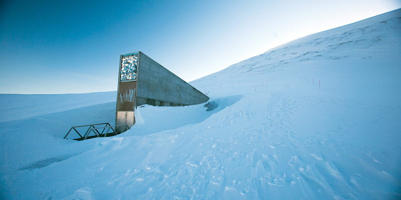 Lo Svalbard Global Seed Vault visto da fuori, nell'aprile 2015 (Jens Büttner/picture-alliance/dpa/AP Images)