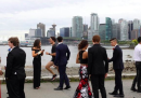 Foto del ballo di fine anno, con Trudeau che fa jogging