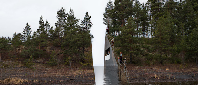 Un immagine di come sarebbe stata l'installazione di Jonas Dahlberg secondo il progetto originale del memoriale