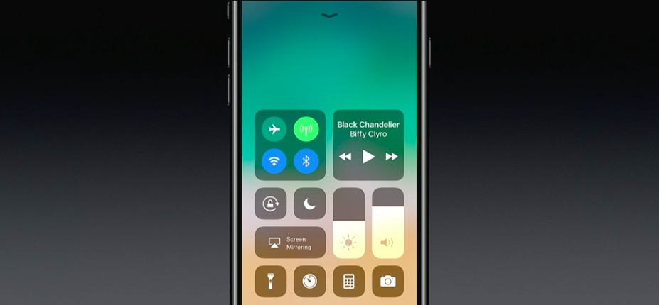 iOS 11 - Centro di controllo