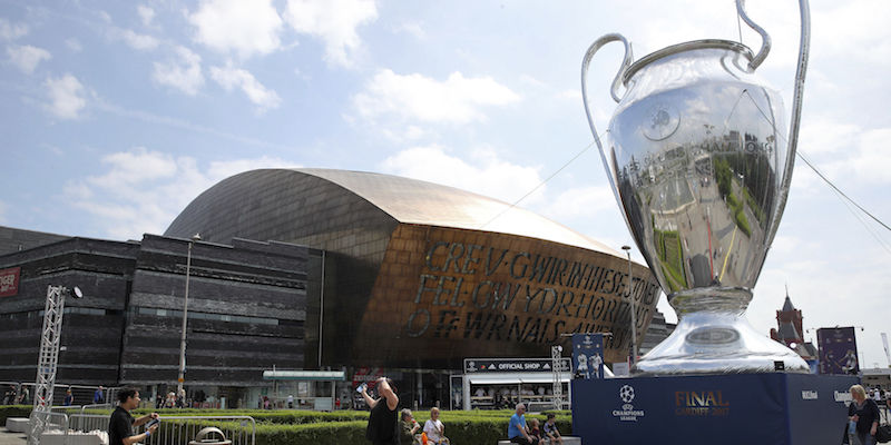 La zona del Millennium Park di Cardiff preparata per la finale di stasera tra Juventus e Real Madrid (Nick Potts/PA Wire)
