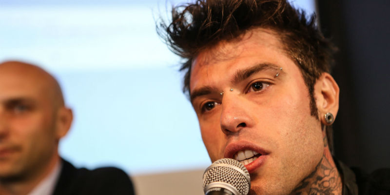 Conferenza stampa del cantante Fedez che abbandona Siae per Soundreef ( LaPresse/Simone Bergamaschi)