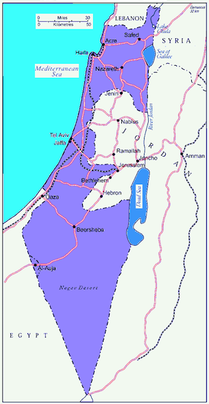 I territori di Israele dal 1948 al 1967