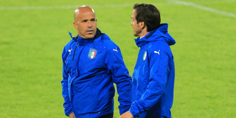 Il ct della Nazionale, Luigi Di Biagio, durante un allenamento a Cracovia (Stephen Pond/Getty Images)