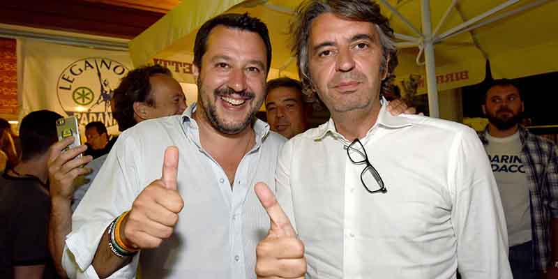 Matteo Salvini con Federico Sboarina (LaPresse/Stefano Cavicchi)