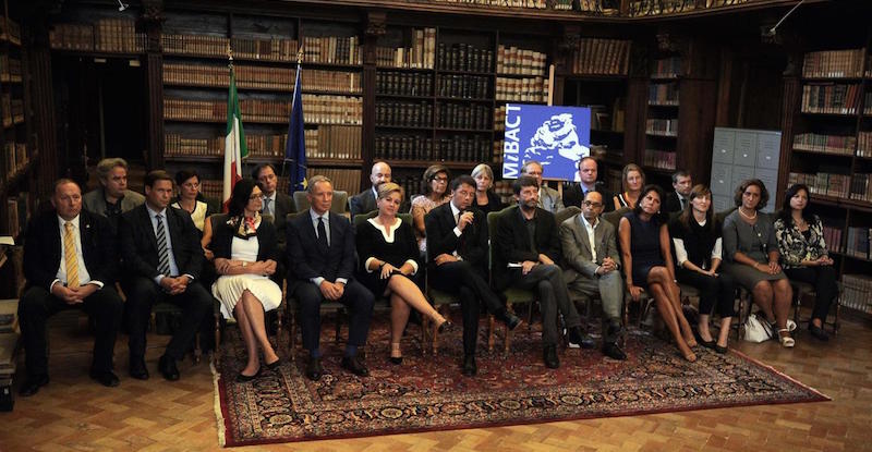 La presentazione dei 20 nuovi direttori di importanti musei italiani, insieme al ministro Dario Franceschini, Roma, 15 settembre 2015 
(Fabio Cimaglia / LaPresse)
