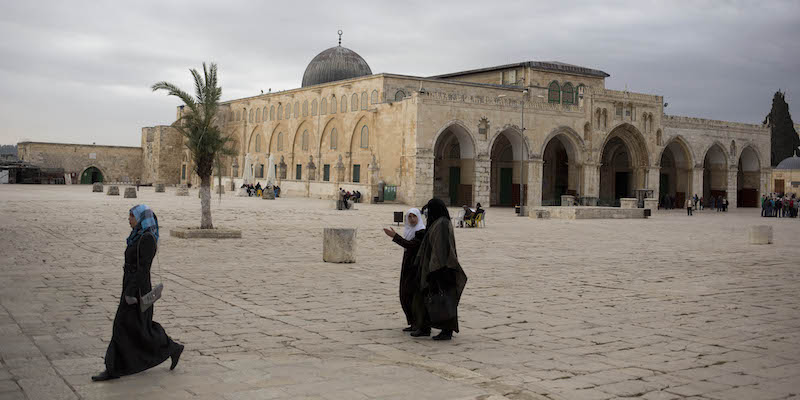 La moschea al Aqsa, a Gerusalemme, il 27 gennaio 2014 (AP Photo/Dusan Vranic)