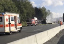 Il grave incidente tra un autobus e un camion in Germania
