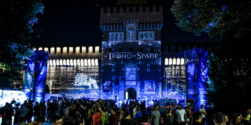 L'evento di lancio a della settima stagione di Game of Thrones al Castello Sforzesco di Milano (Claudio Furlan/LaPresse)