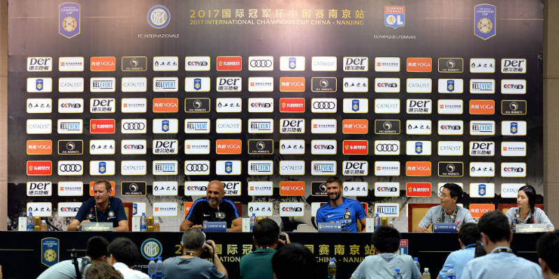 La conferenza stampa dell'Inter prima della partita col Lione (He Changshan/Xinhua via ZUMA Wire)