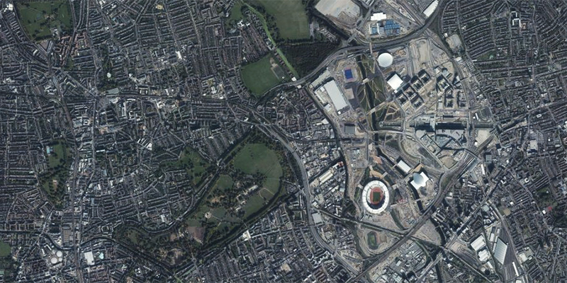 Il parco olimpico di Londra (Bing Maps)