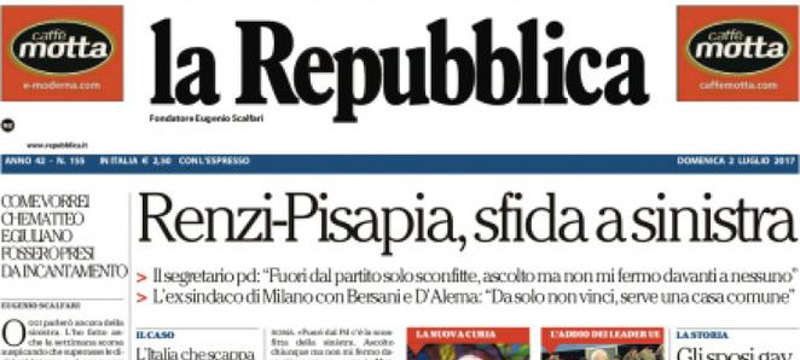 Le prime pagine di domenica 2 luglio 2017