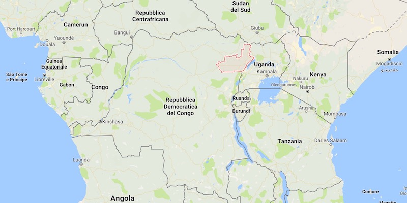 La posizione della provincia di Ituri nella Repubblica Democratica del Congo