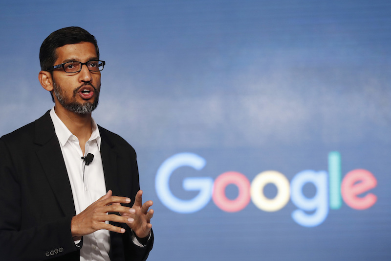 Il CEO di Google, Sundar Pichai 
(AP Photo/Tsering Topgyal)