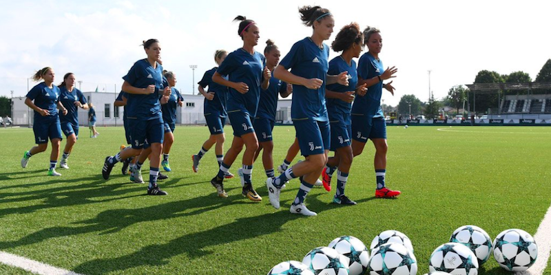 Le giocatrici della squadra femminile della Juventus in allenamento a Vinovo (Juventus FC Women)